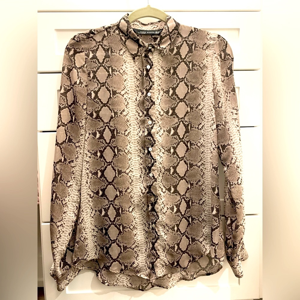 Zara SnakeSkin Blouse